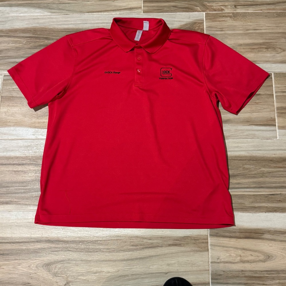 Clique Glock Range Perfection Polo Shirt Mens XL Red Performance Short Sleeve